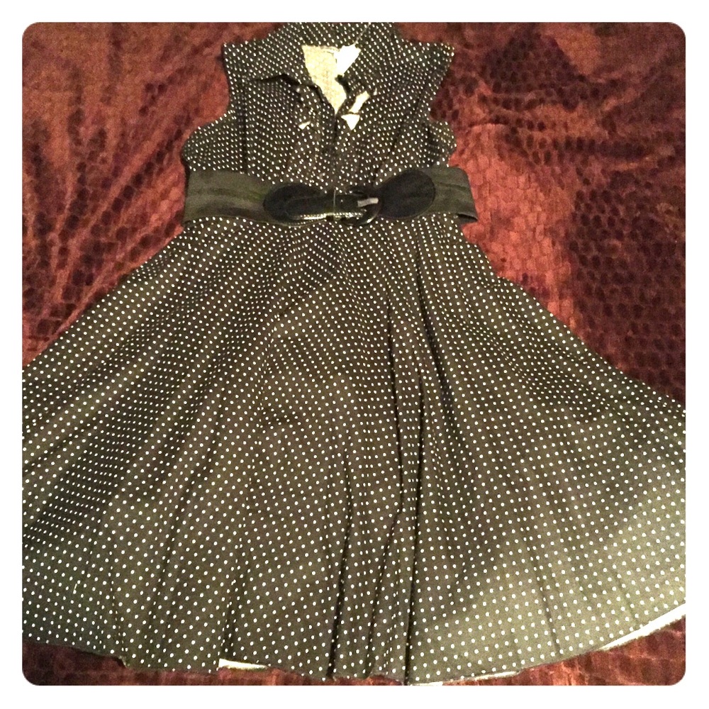Vintage Inspired polka dot skater sleeveless dress